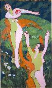 Ernst Ludwig Kirchner Women playing with a ball Germany oil painting artist